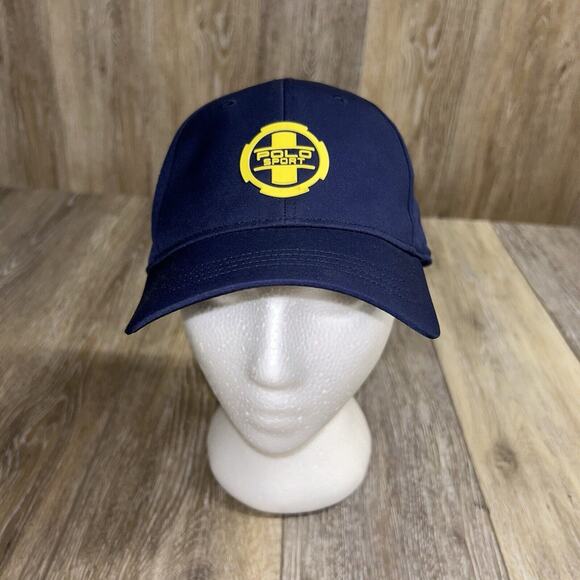 Polo Sport Ralph Lauren Hat Baseball Cap Adjustable Blue Yellow Mesh Polyester - Picture 1 of 10